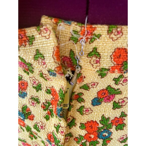 Vintage 1960s Yellow Floral Womens Blazer Skirt Set Ainr Jr Small - Picture 15 of 16